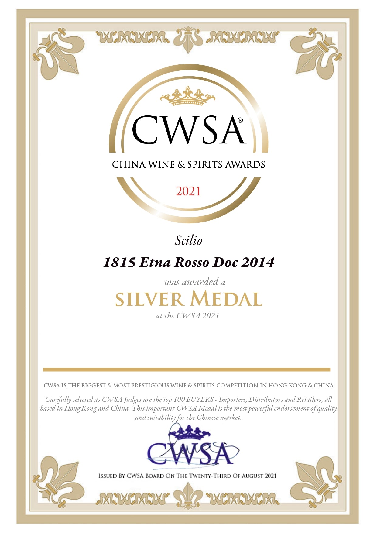 CSWA 2021 - 1815 Etna Rosso 2014